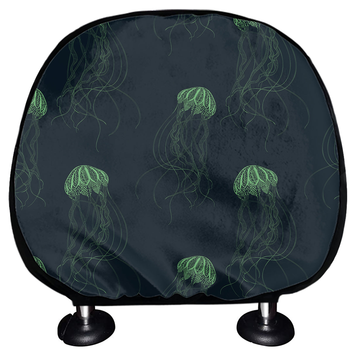 Zentangle Jellyfish Pattern Print Car Headrest Covers