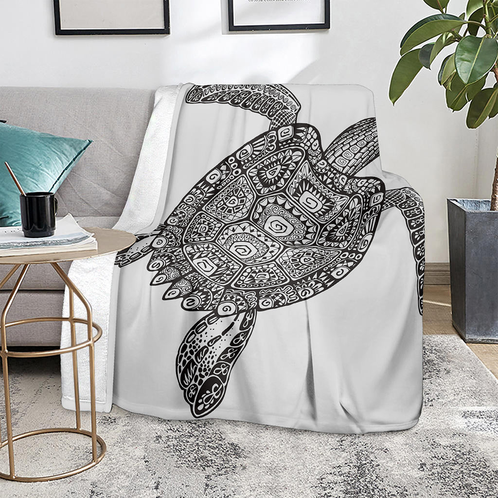Zentangle Sea Turtle Print Blanket