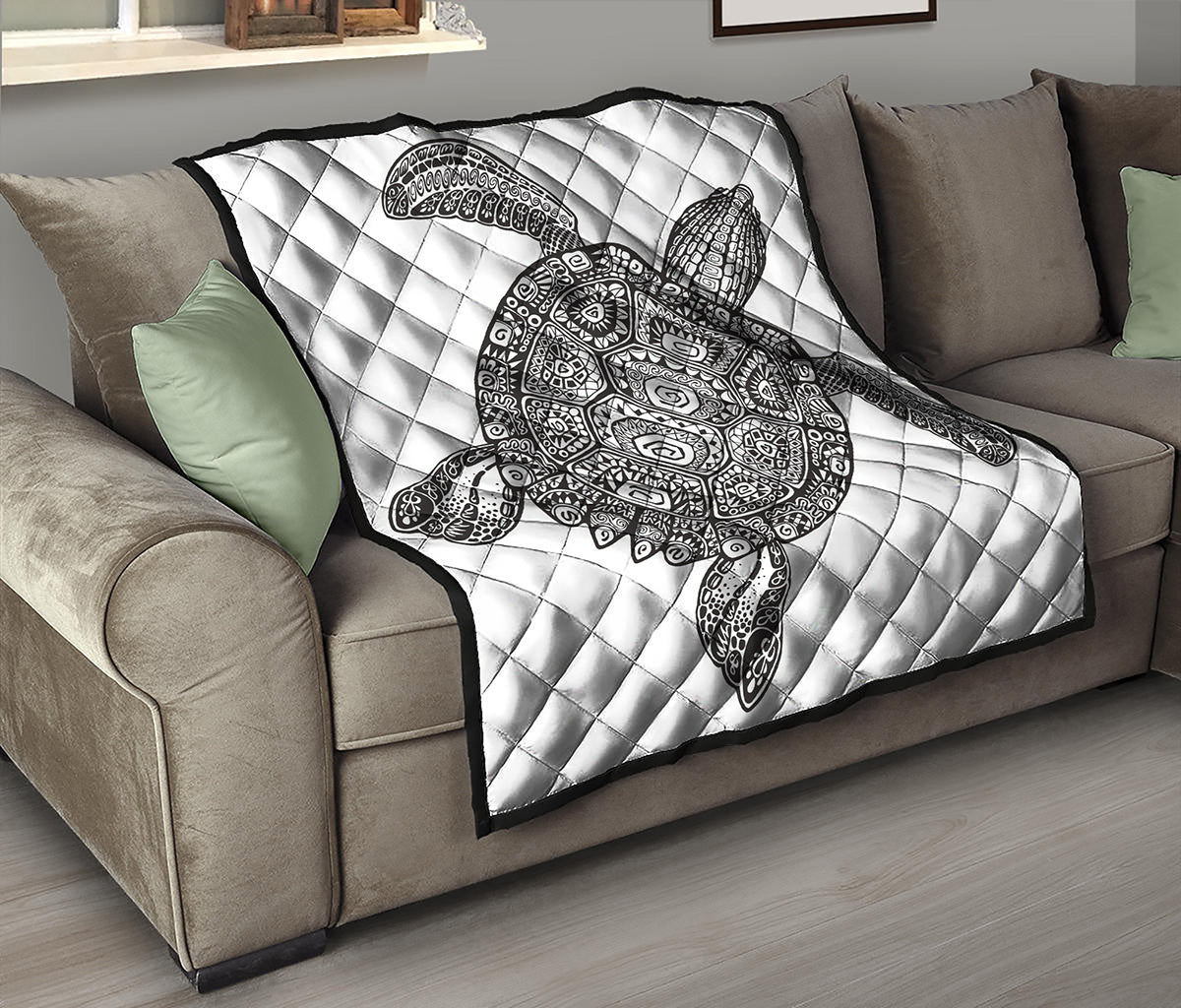 Zentangle Sea Turtle Print Quilt