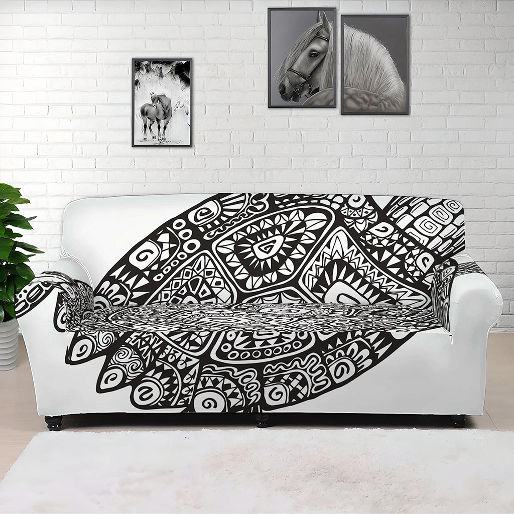 Zentangle Sea Turtle Print Sofa Cover