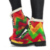 Zig Zag Reggae Pattern Print Comfy Boots GearFrost