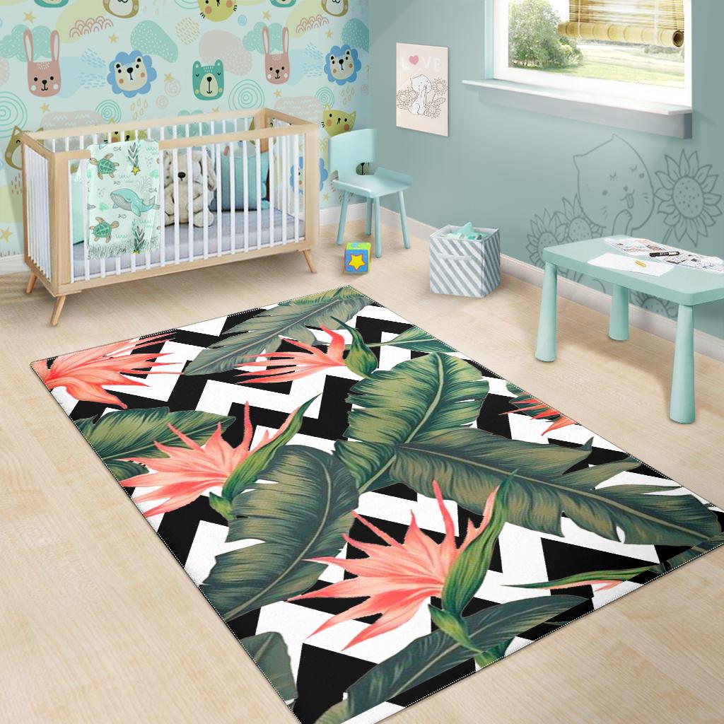 Zig Zag Tropical Pattern Print Area Rug GearFrost