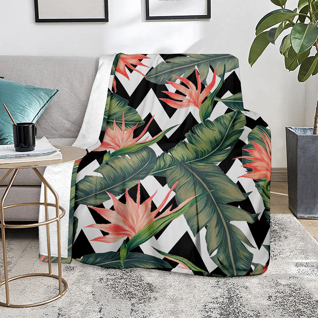 Zig Zag Tropical Pattern Print Blanket