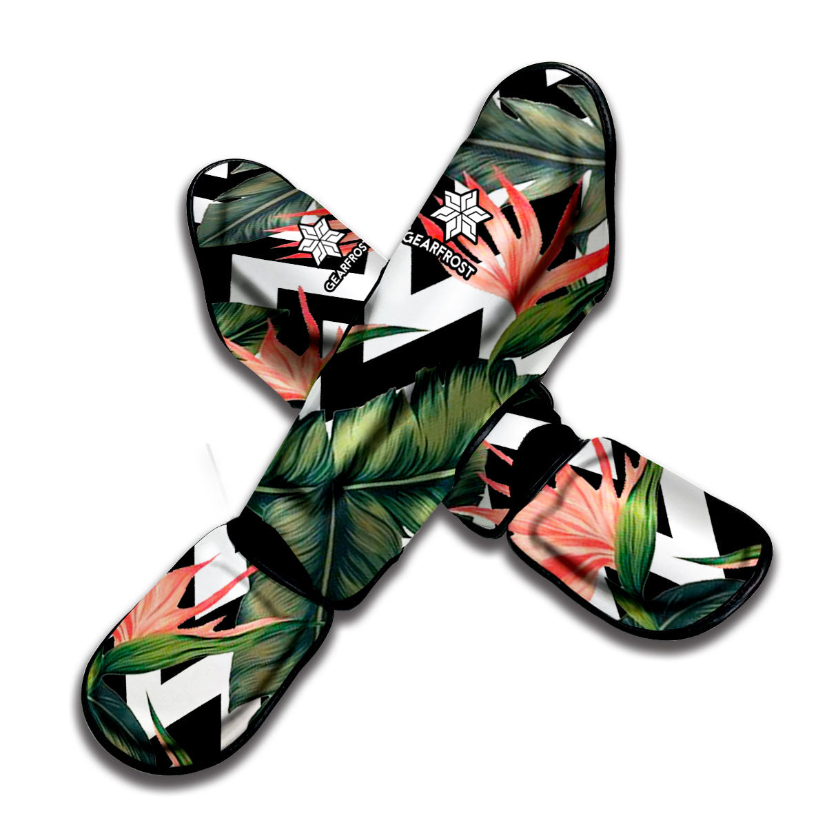 Zig Zag Tropical Pattern Print Muay Thai Shin Guard