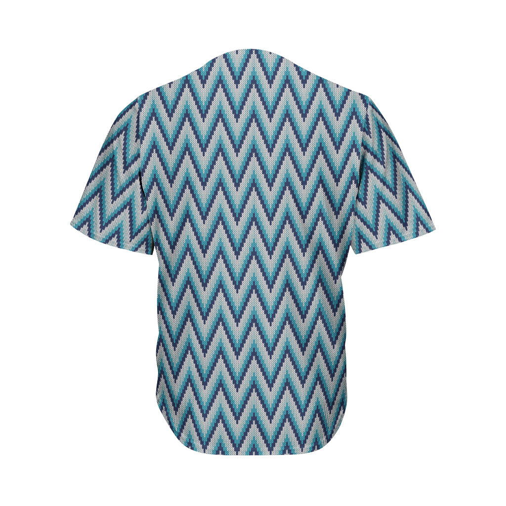 Zigzag Knitted Pattern Print Men's Baseball Jersey