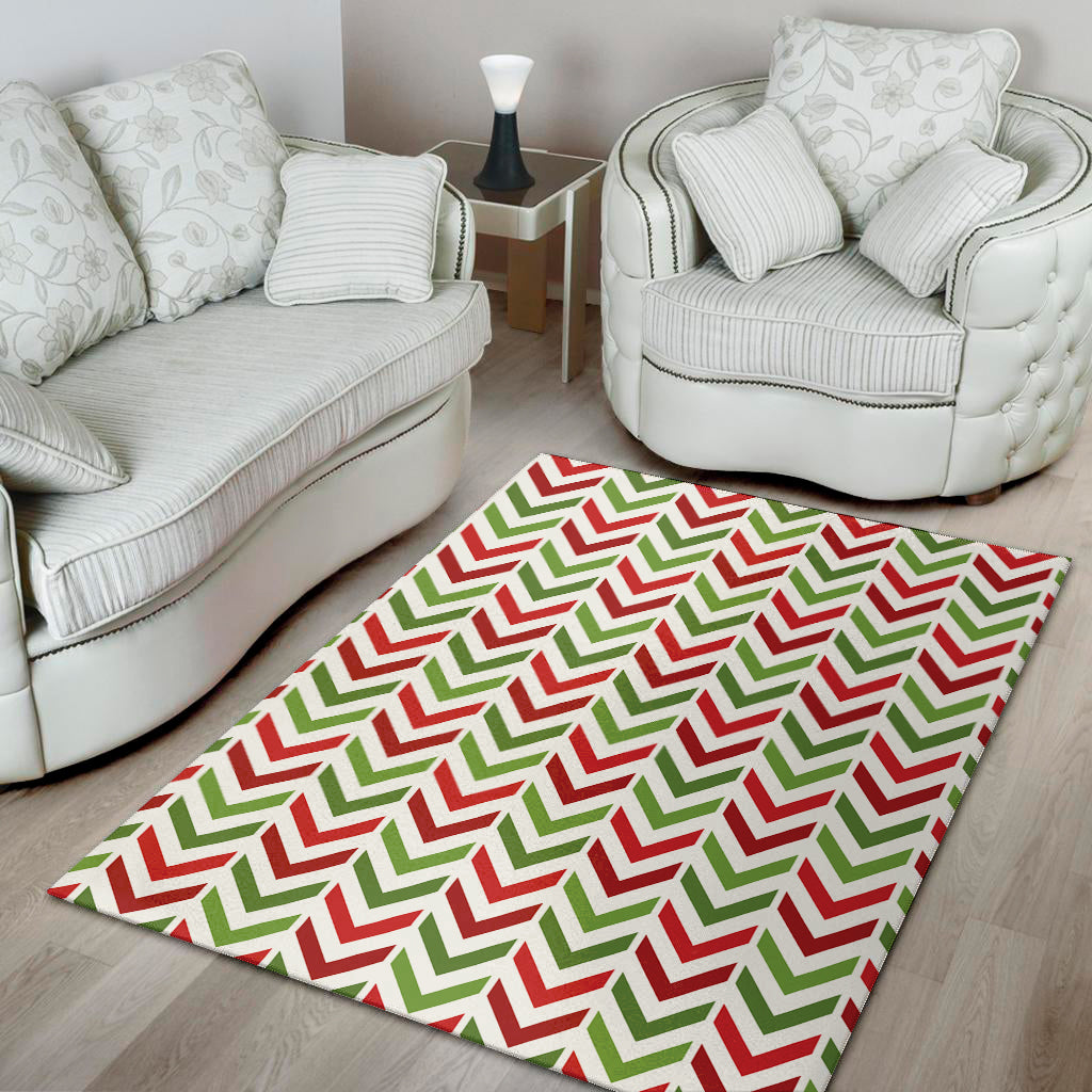 Zigzag Merry Christmas Pattern Print Area Rug