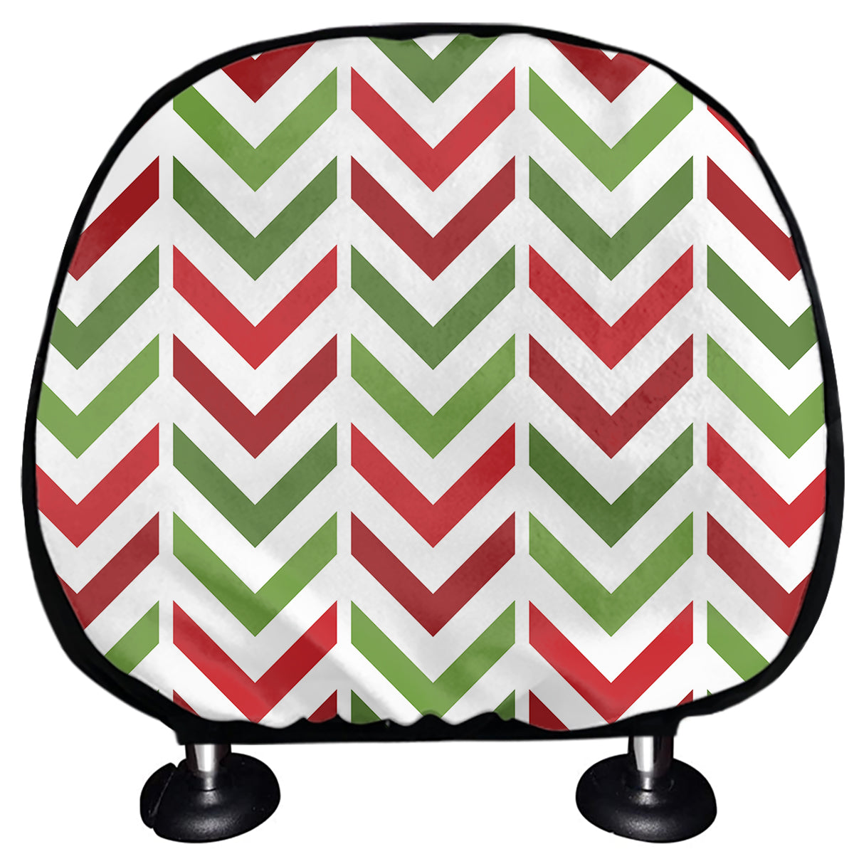 Zigzag Merry Christmas Pattern Print Car Headrest Covers