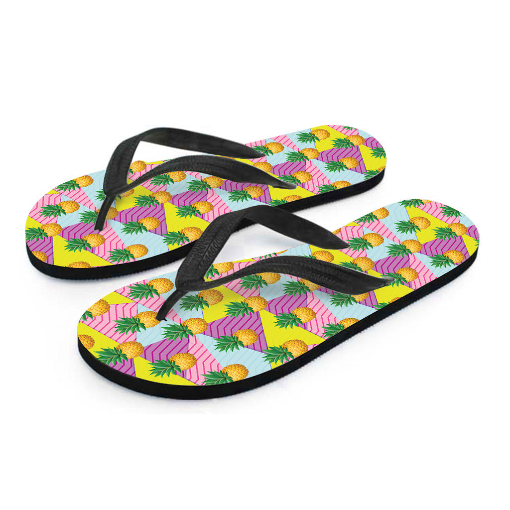 Zigzag Pineapple Pattern Print Flip Flops