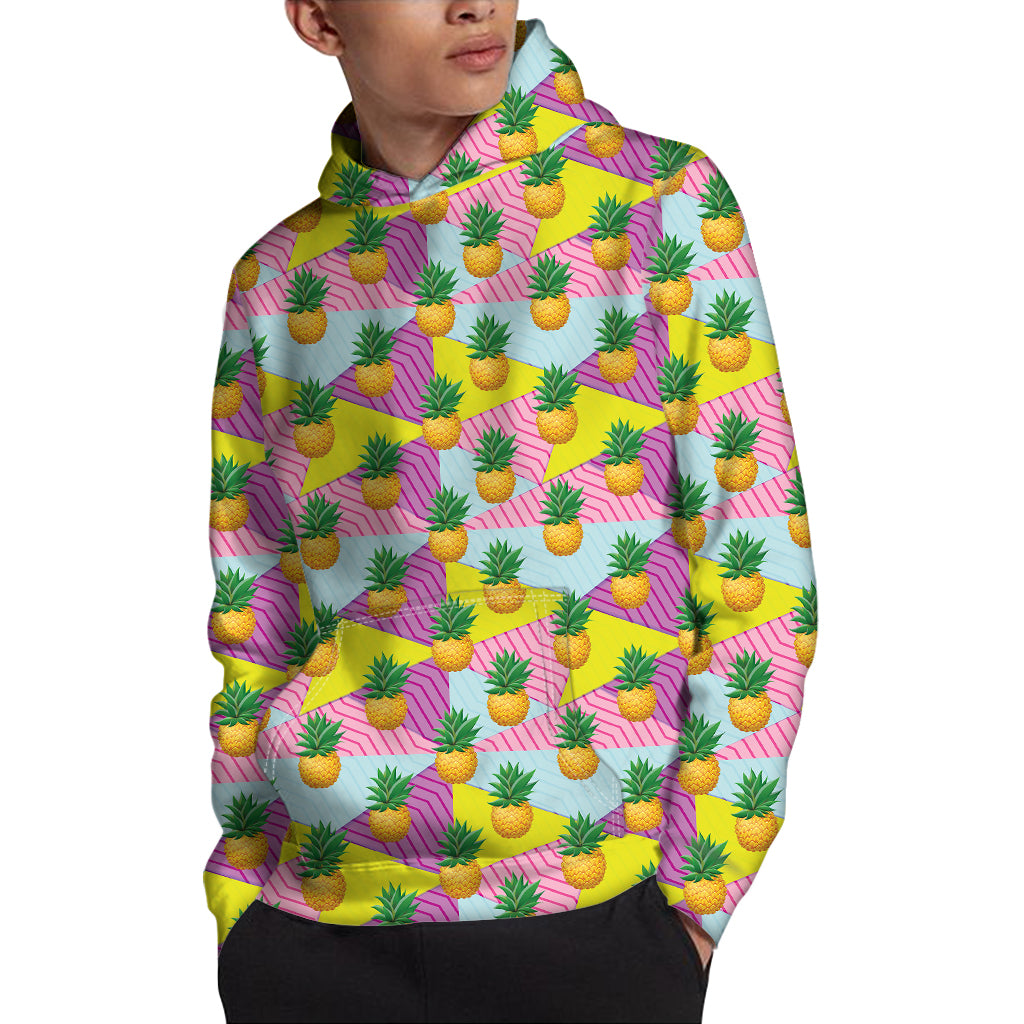 Zigzag Pineapple Pattern Print Pullover Hoodie