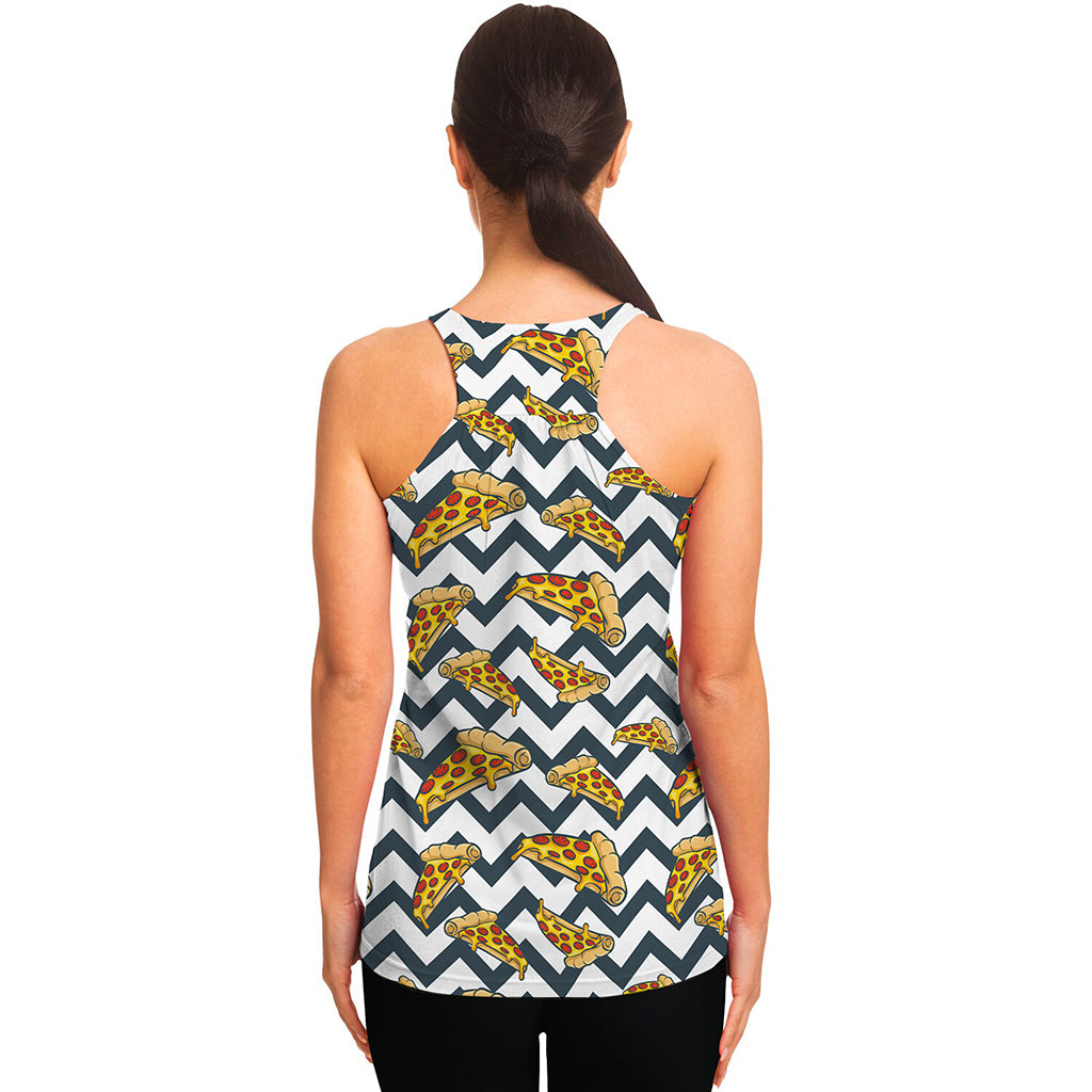 Zigzag Pizza Pattern Print Women's Racerback Tank Top