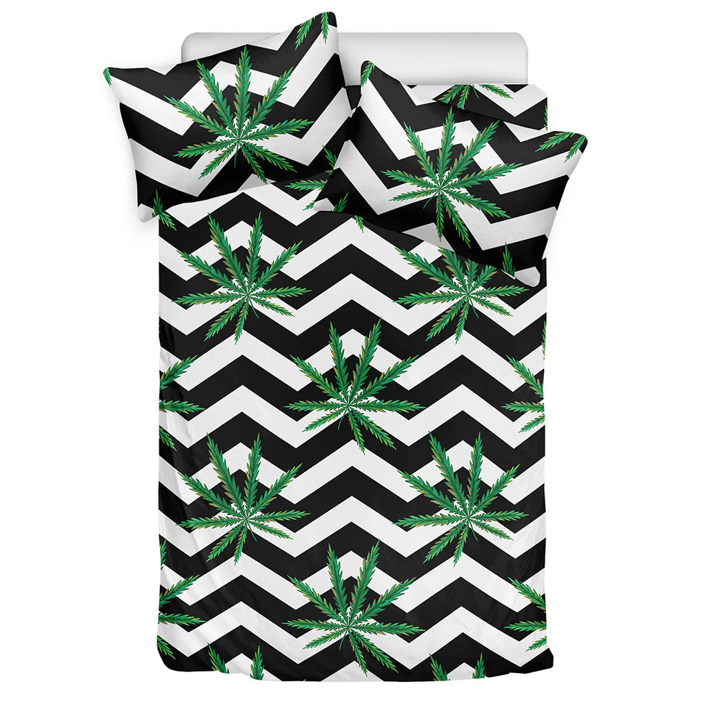 Zigzag Weed Pattern Print Duvet Cover Bedding Set