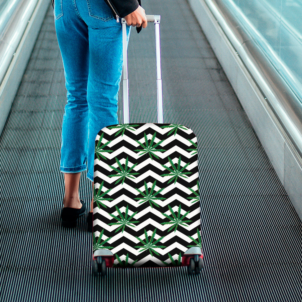 Zigzag Weed Pattern Print Luggage Cover