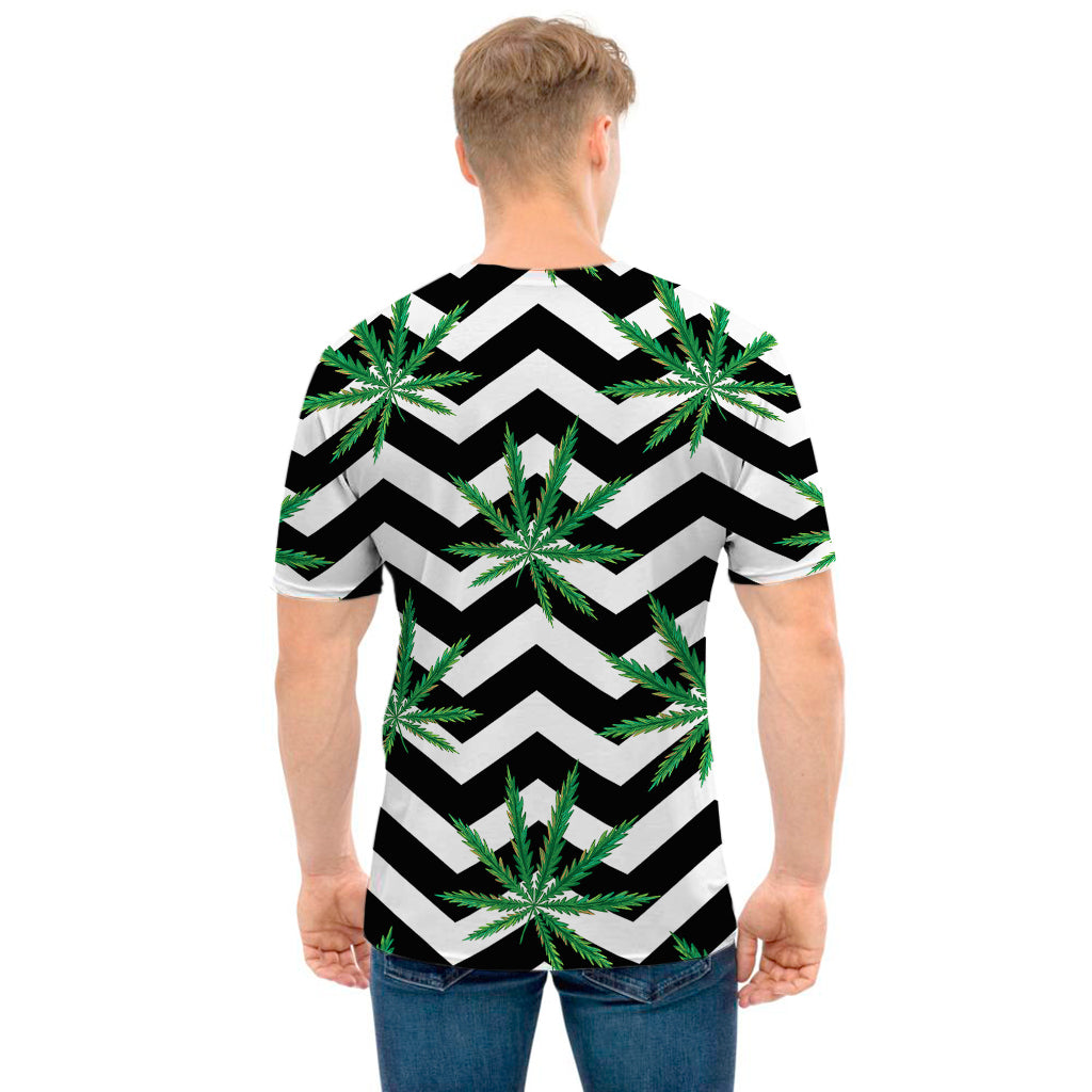 Zigzag Weed Pattern Print Men's T-Shirt