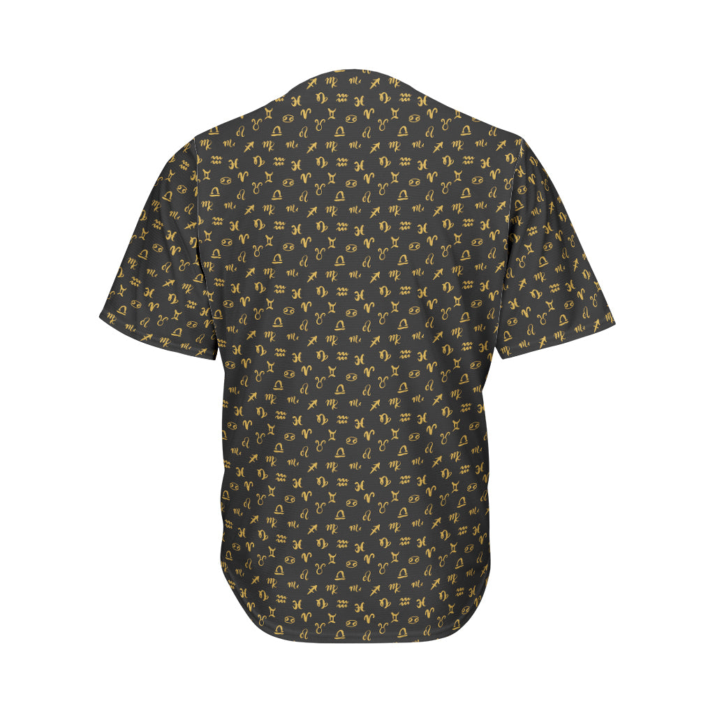 Zodiac Astrological Signs Pattern Print Men's Baseball Jersey