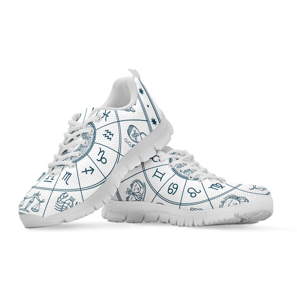 Zodiac Astrology Signs Print White Sneakers