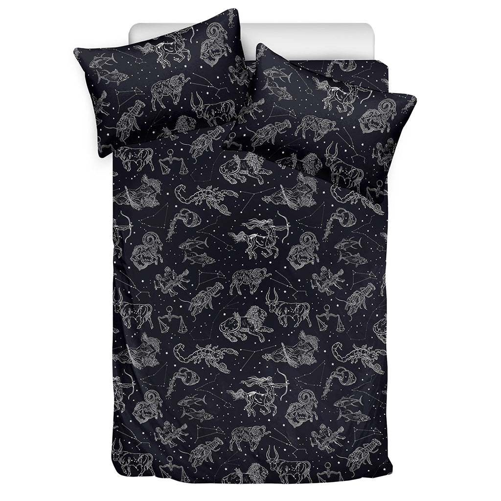Zodiac Constellation Pattern Print Duvet Cover Bedding Set