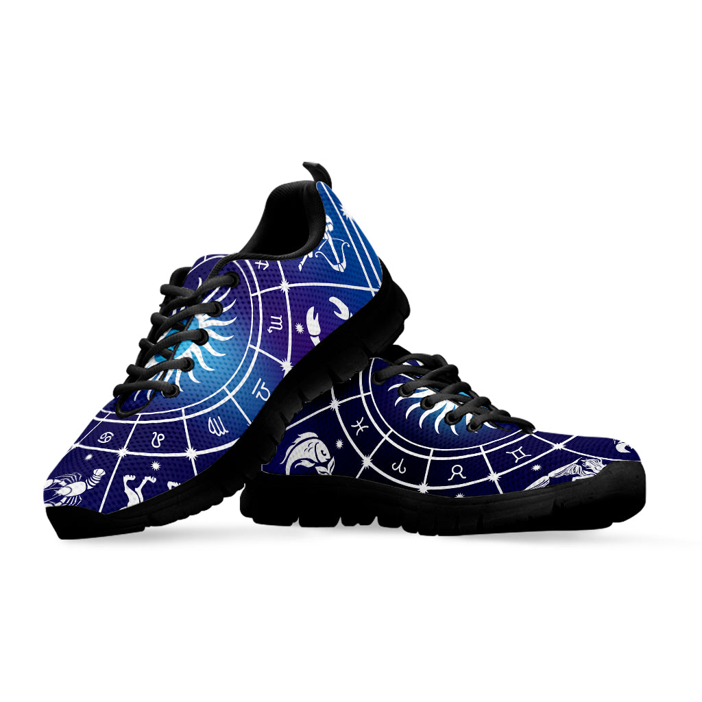 Zodiac Horoscopes Print Black Sneakers