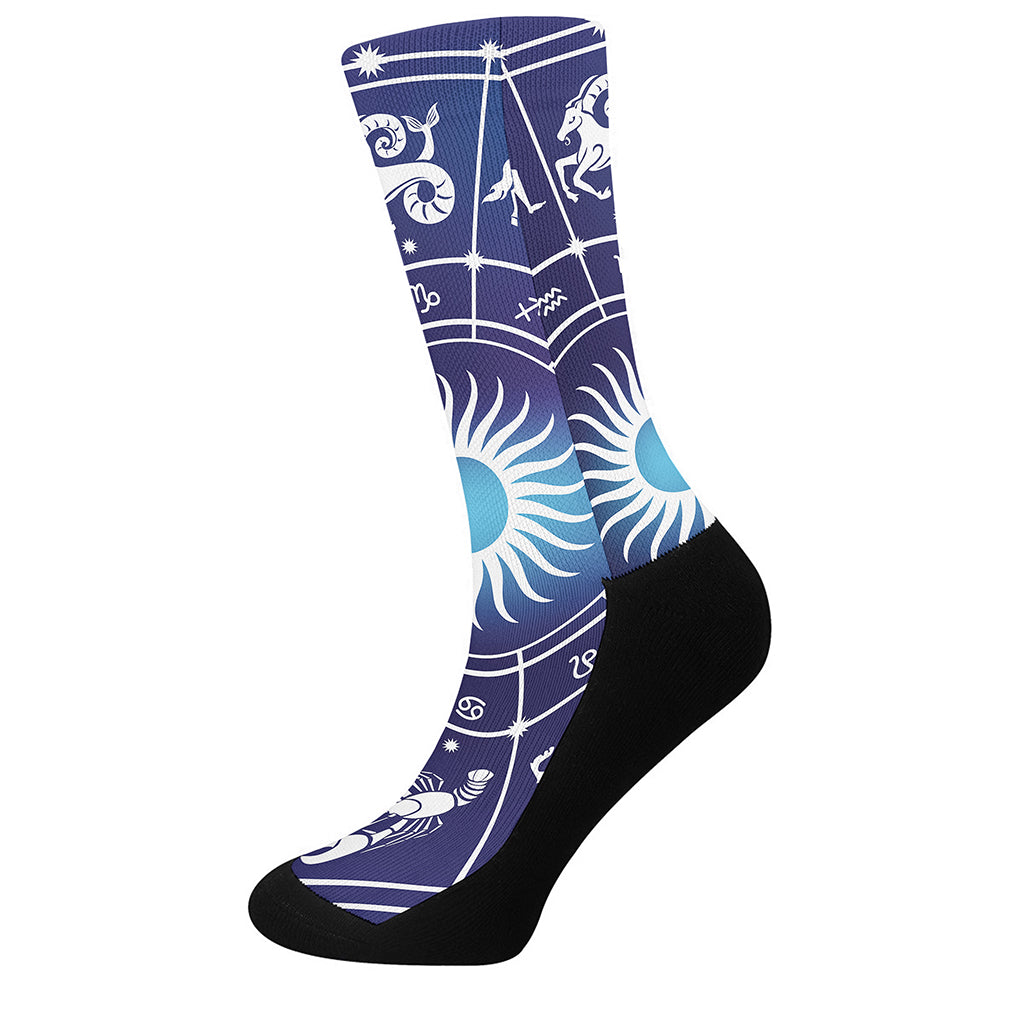 Zodiac Horoscopes Print Crew Socks