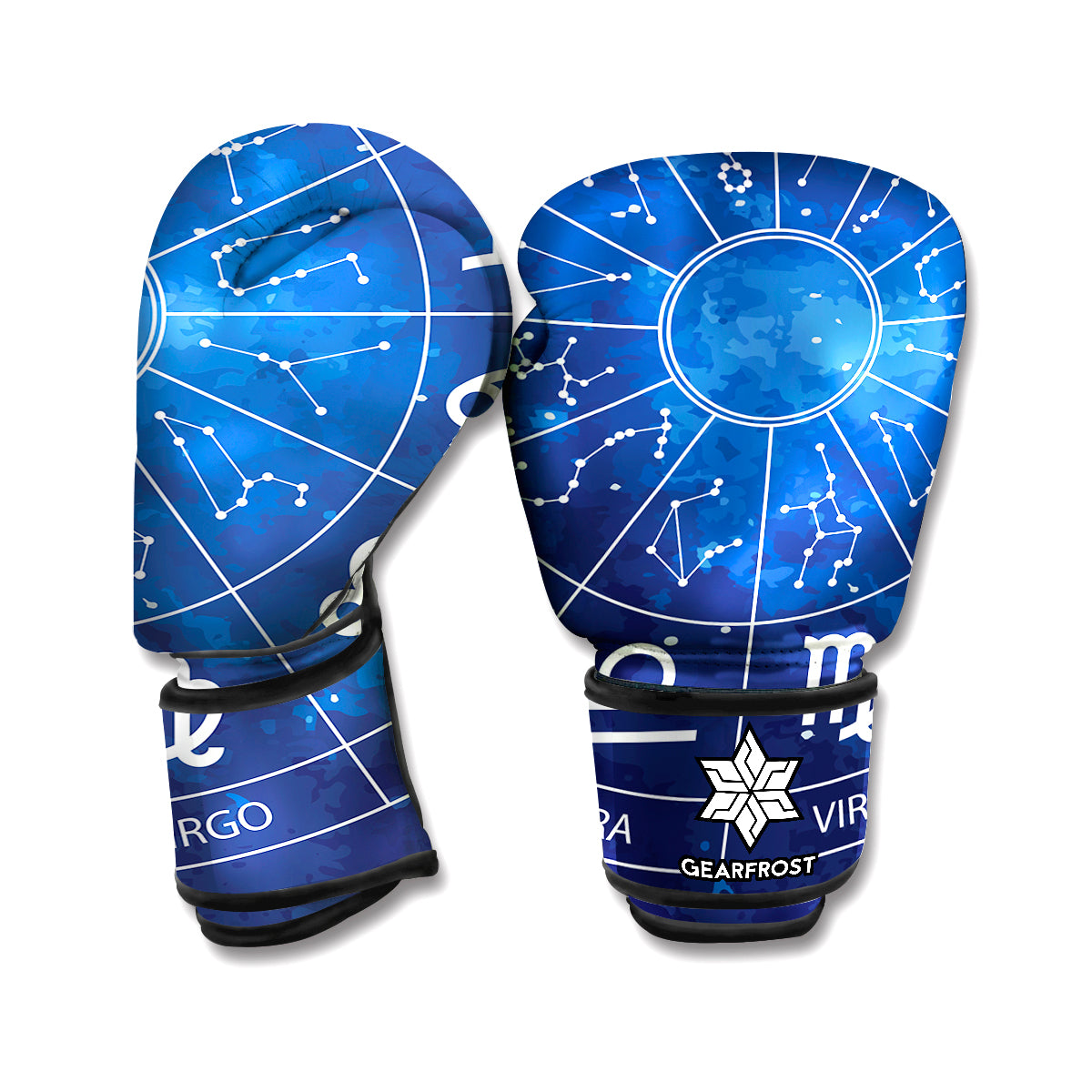 Zodiac Signs Wheel Print Boxing Gloves
