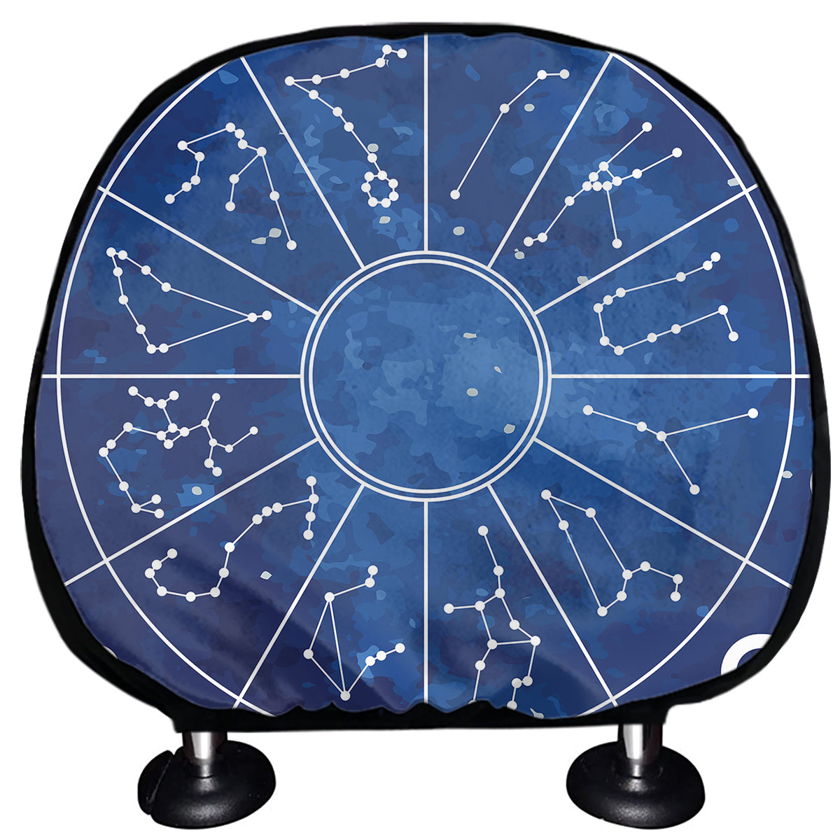 Zodiac Signs Wheel Print Car Headrest Covers
