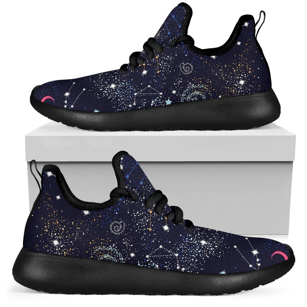 Zodiac Star Signs Galaxy Space Print Mesh Knit Shoes GearFrost
