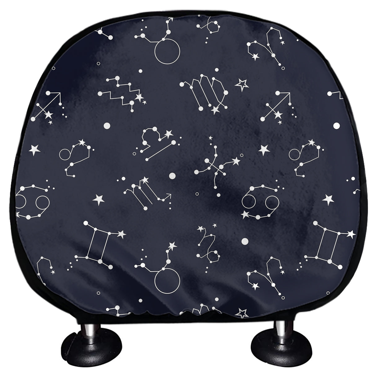 Zodiac Star Signs Pattern Print Car Headrest Covers