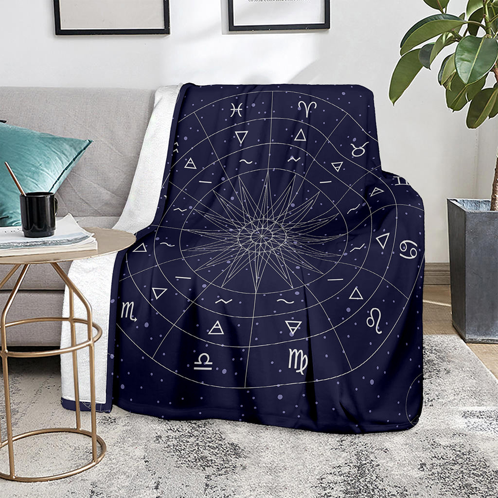 Zodiac Symbols Circle Print Blanket