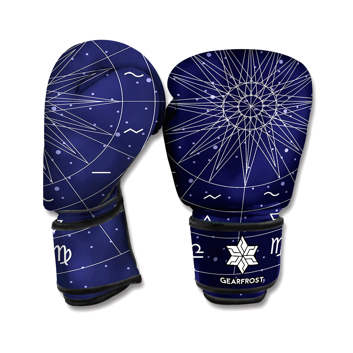 Zodiac Symbols Circle Print Boxing Gloves