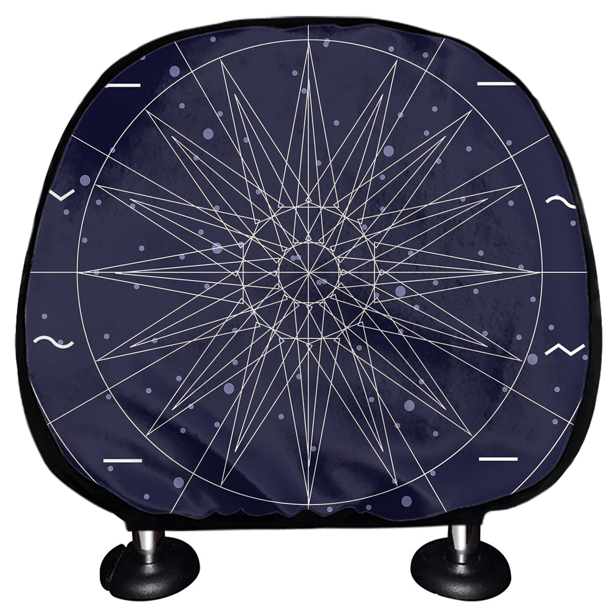 Zodiac Symbols Circle Print Car Headrest Covers