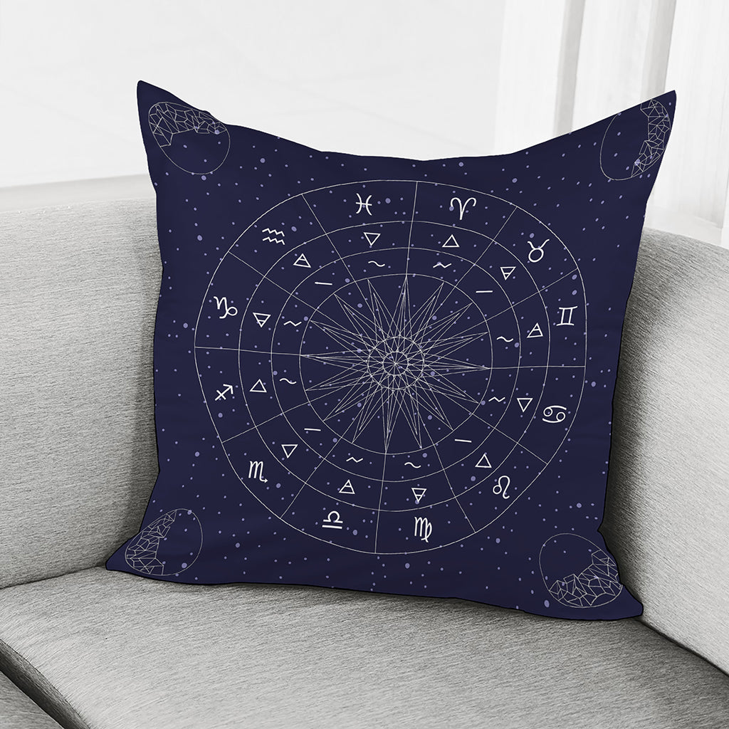 Zodiac Symbols Circle Print Pillow Cover