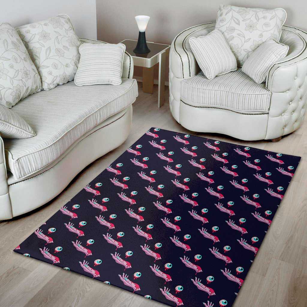 Zombie Eyeball Pattern Print Area Rug