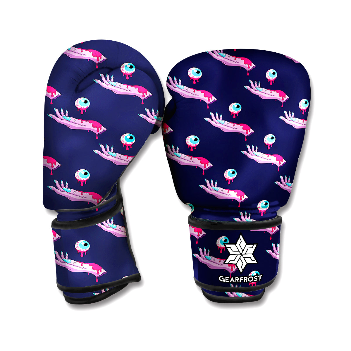 Zombie Eyeball Pattern Print Boxing Gloves