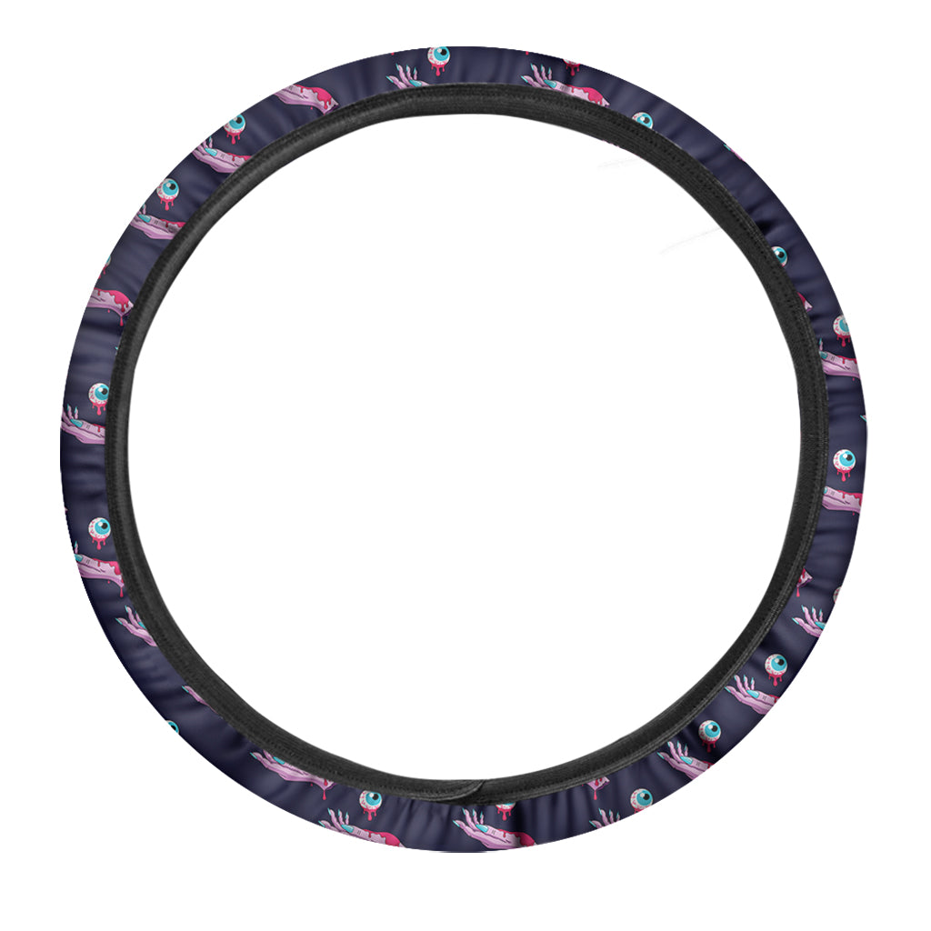 Zombie Eyeball Pattern Print Car Steering Wheel Cover