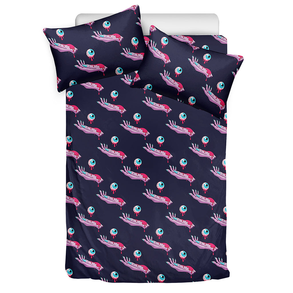 Zombie Eyeball Pattern Print Duvet Cover Bedding Set