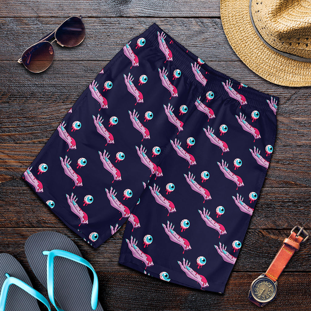 Zombie Eyeball Pattern Print Men's Shorts