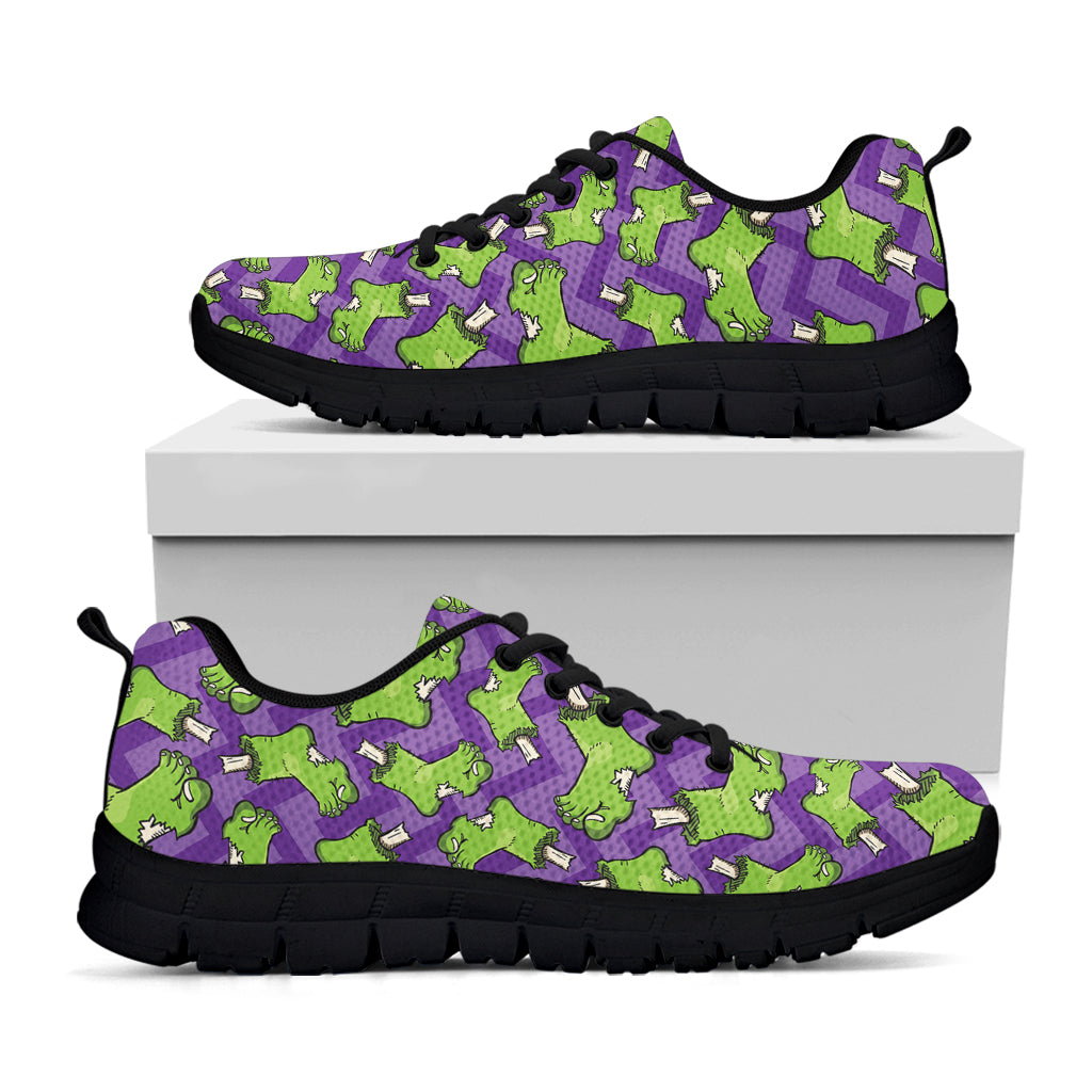 Zombie Foot Pattern Print Black Sneakers