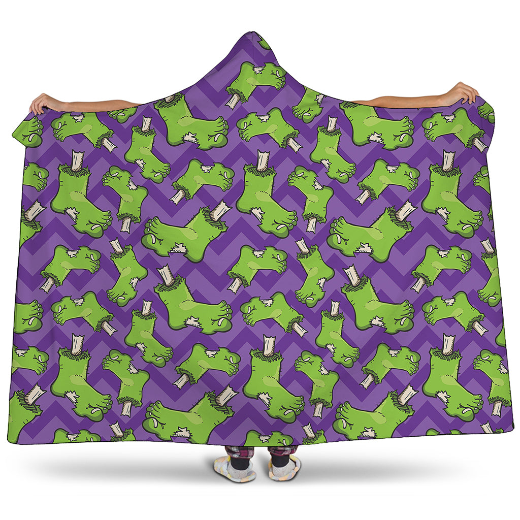 Zombie Foot Pattern Print Hooded Blanket