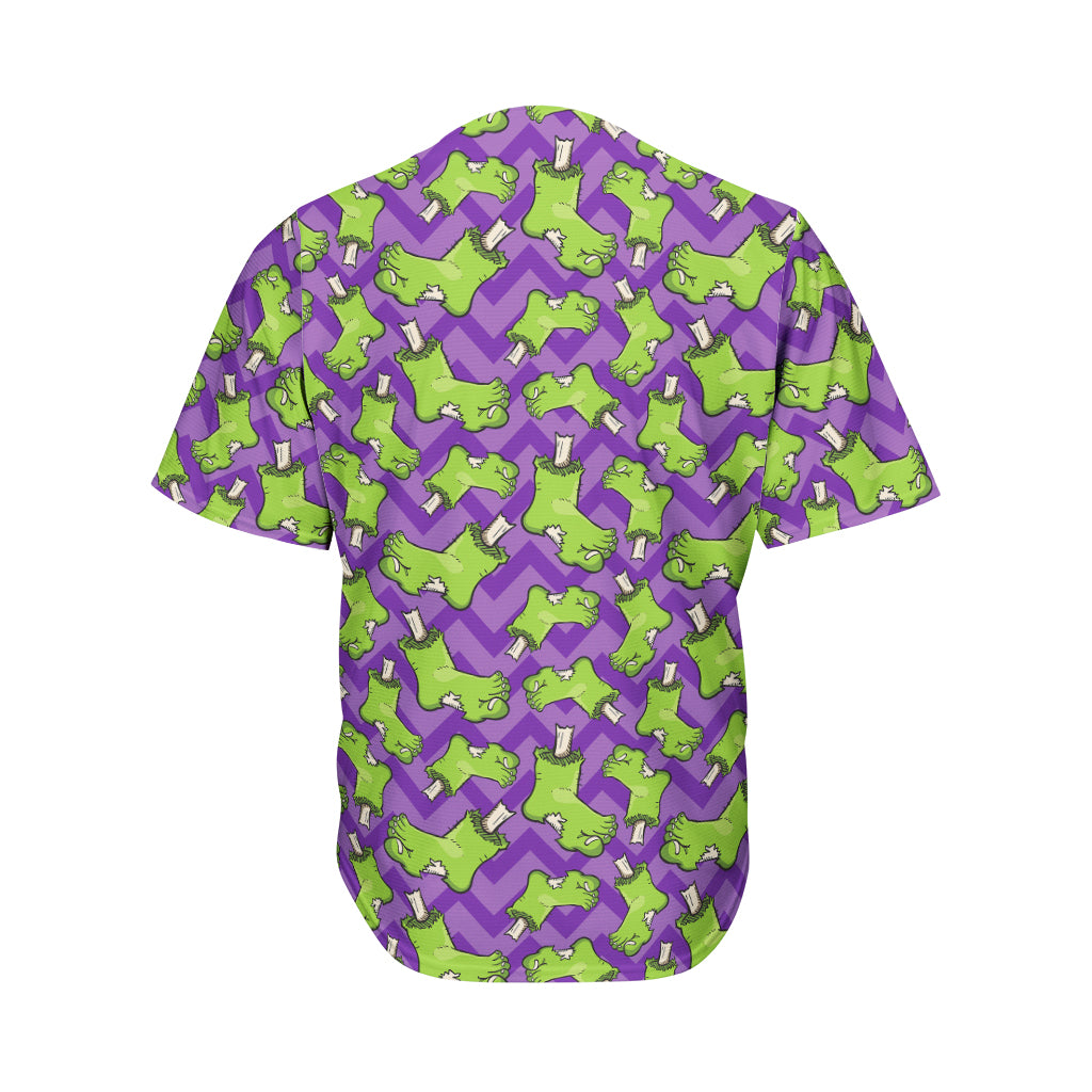 Zombie Foot Pattern Print Men's Baseball Jersey