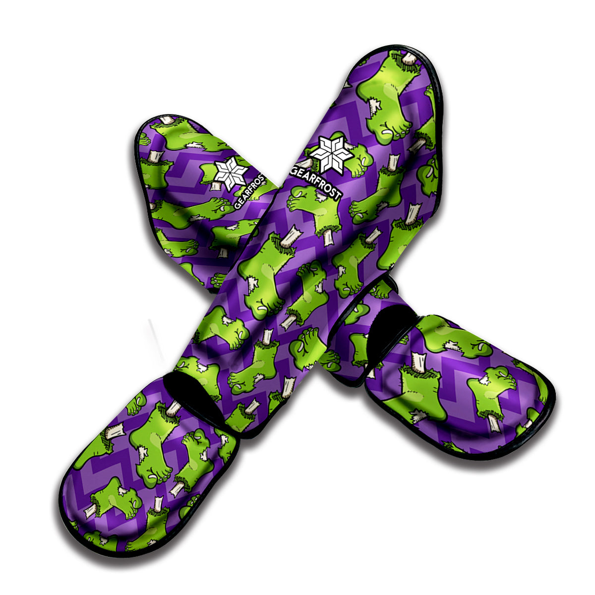 Zombie Foot Pattern Print Muay Thai Shin Guard