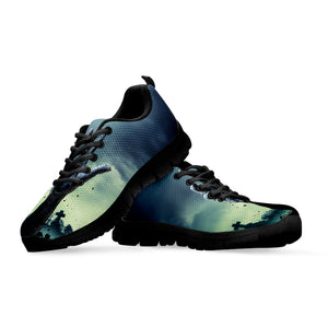 Zombie Hand Rising From Grave Print Black Sneakers