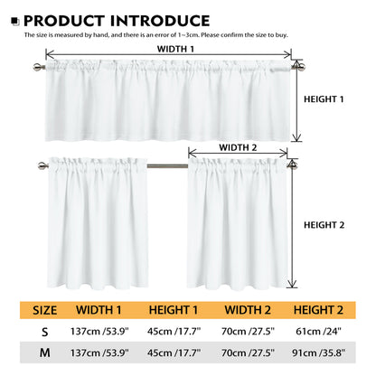 Monochrome Dinosaur Fossil Print 3 Piece Kitchen Curtains