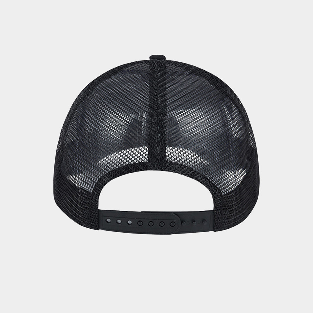 Dobermann With Glasses Print Black Mesh Trucker Cap