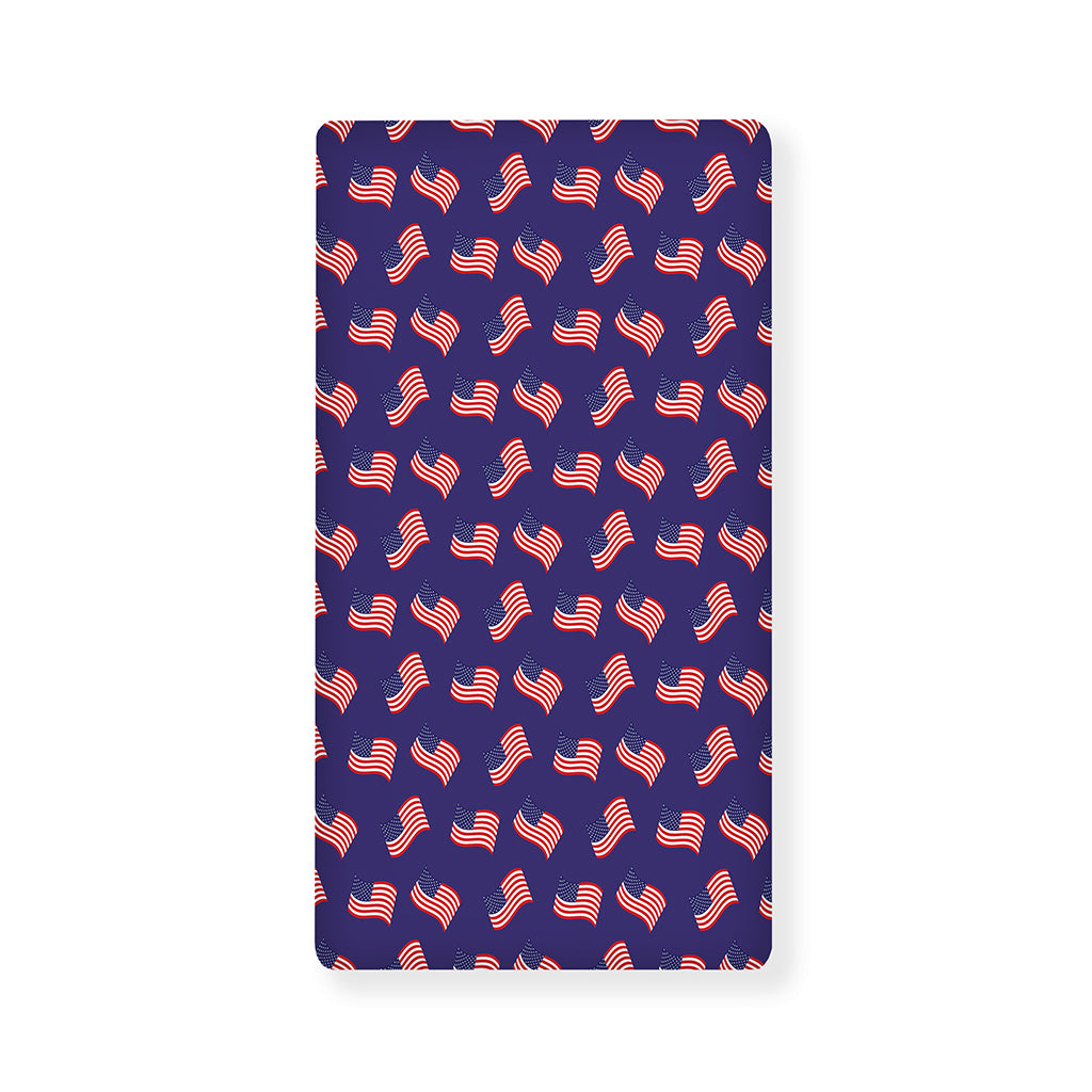 4th of July American Flag Pattern Print Baby Crib Sheet