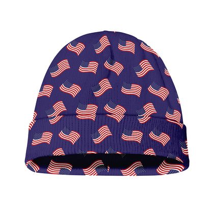 4th of July American Flag Pattern Print Beanie