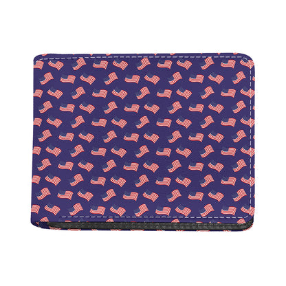 4th of July American Flag Pattern Print Bifold Wallet