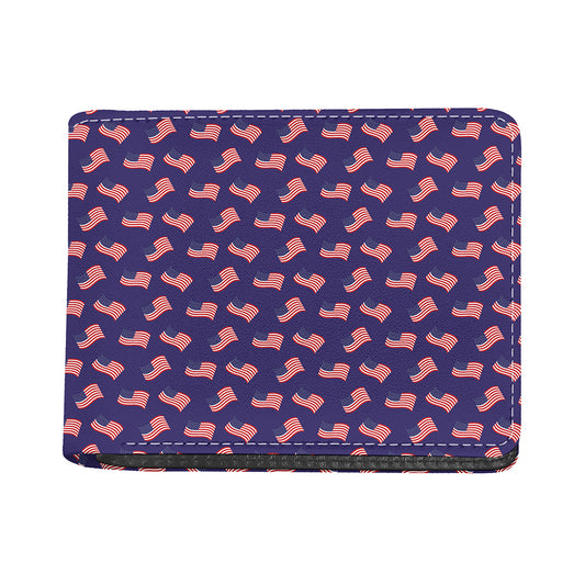 4th of July American Flag Pattern Print Bifold Wallet