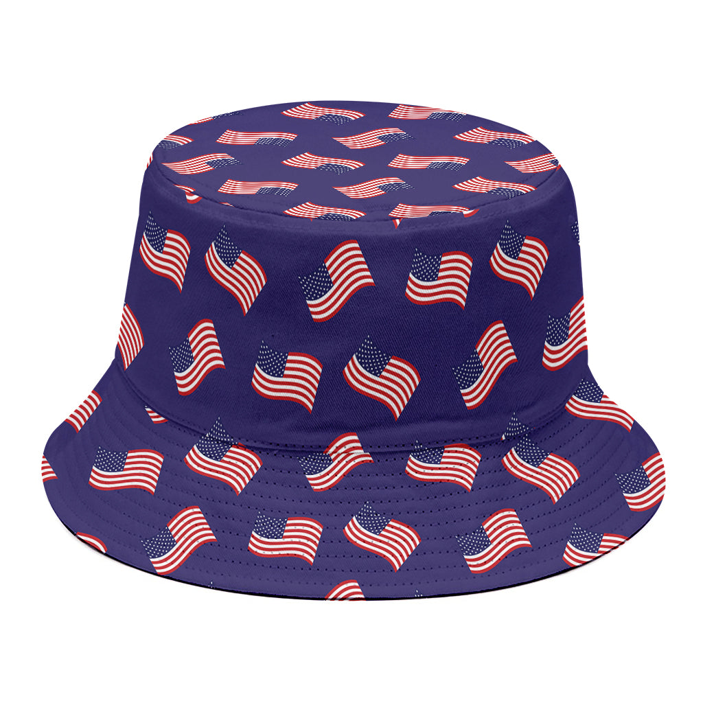 4th of July American Flag Pattern Print Bucket Hat