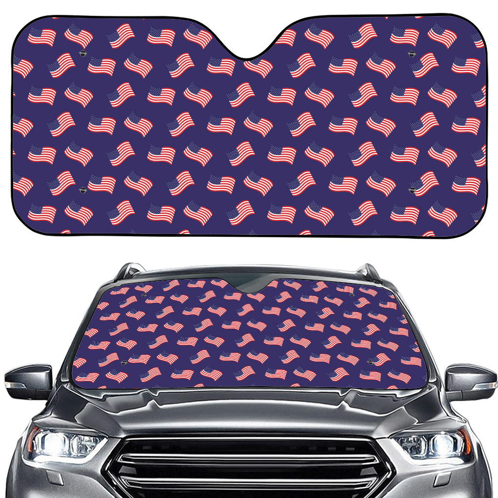 4th of July American Flag Pattern Print Car Windshield Sun Shade