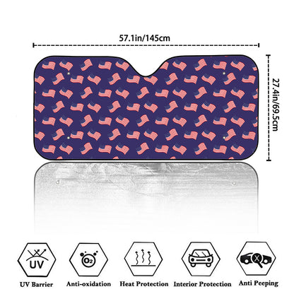 4th of July American Flag Pattern Print Car Windshield Sun Shade