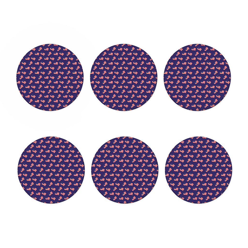4th of July American Flag Pattern Print Coaster Set